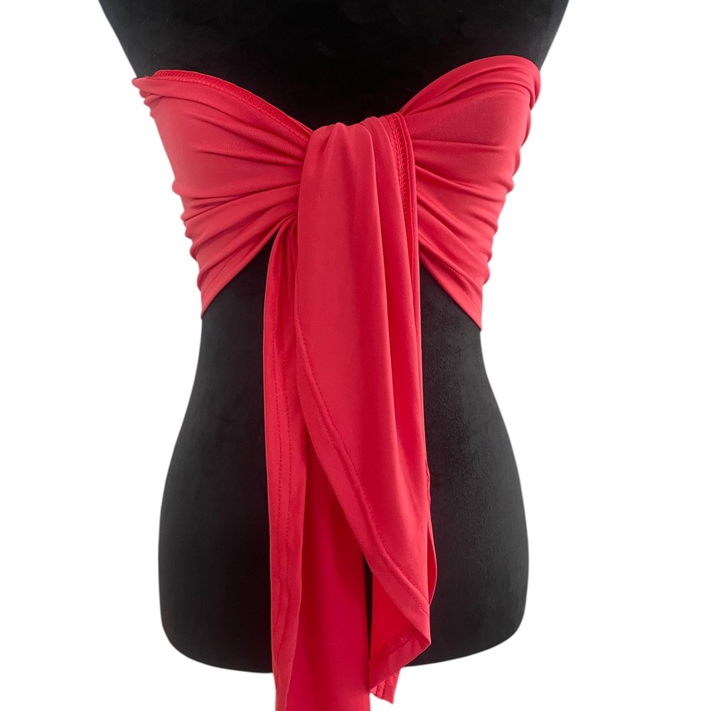 Hot pink crop,long, tie tube crop adjustable top, New - Picture 6 of 6